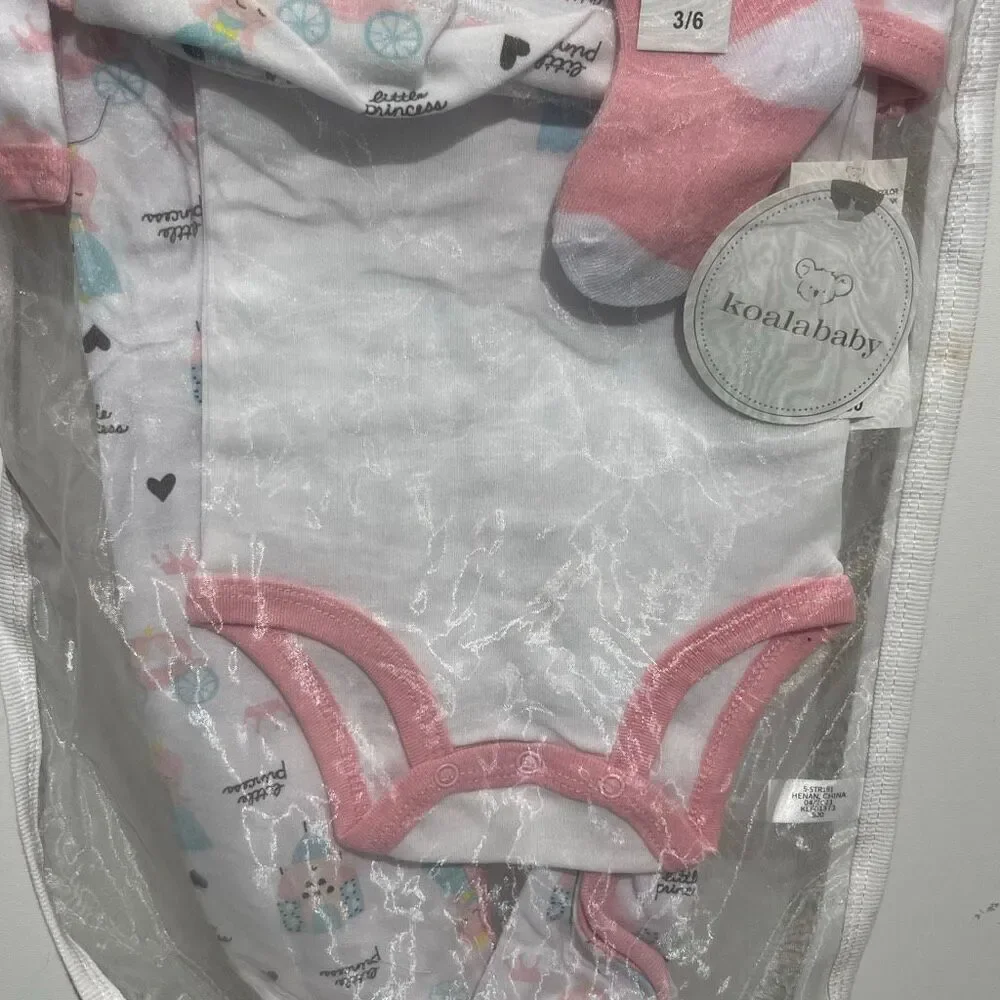 Koala Baby 7PC Layette Set Pink White Sparkle Princess 3-6‎ Months KLF01873